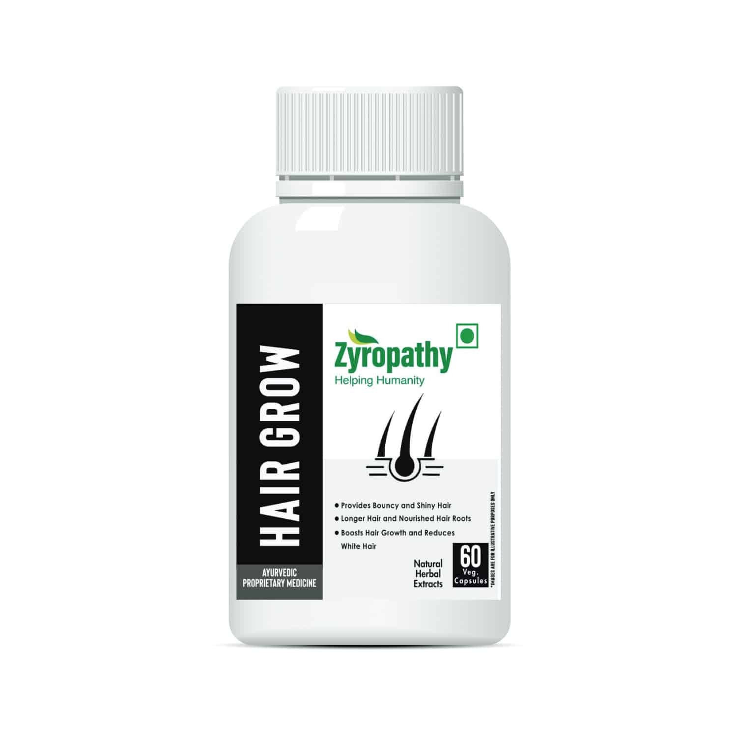 HAIR GROW(PACK OF 60 VEG CAPSULES) - Zyropathy HAIR GROW(PACK OF 60 VEG CAPSULES) - Zyropathy